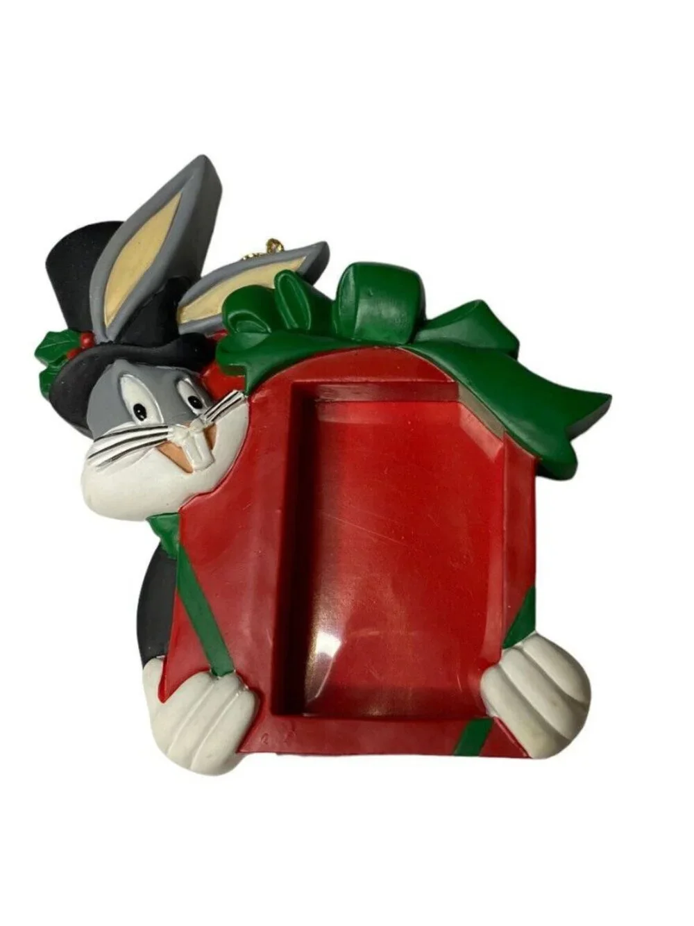 Vintage Looney Tunes Bugs Bunny Christmas Ornament Frame NEW 1996